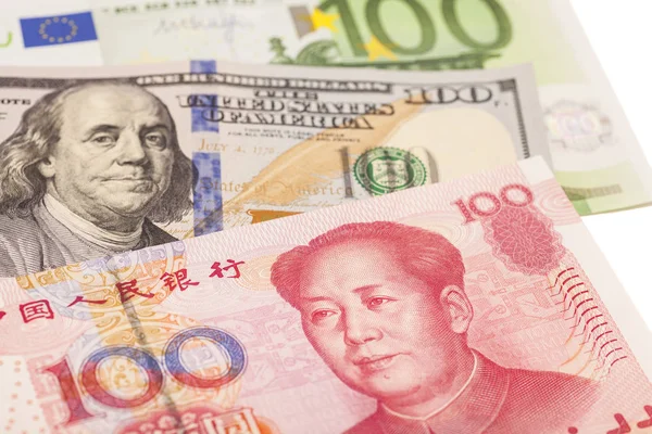 Amerikan Doları, euro Avrupa ve Çin yuan faturaları 