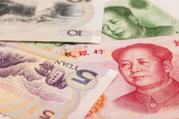 Chinesische Yuan-Banknoten mit einem Porträt von Mao Zedong — Stockfoto