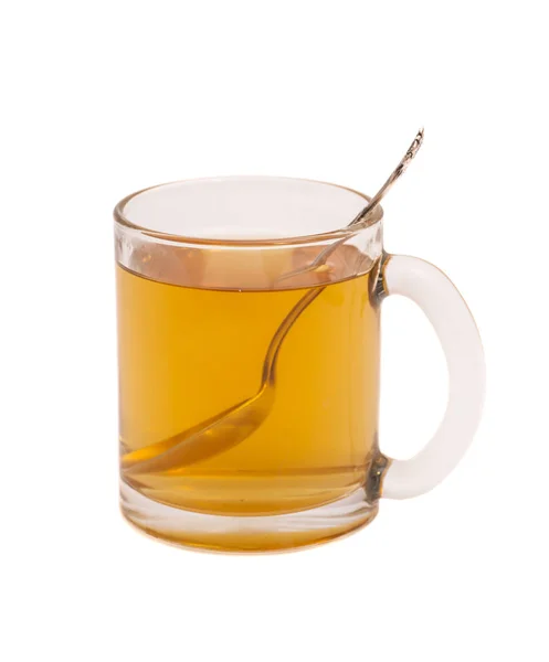 Чашка зеленого чая изолированы на белом — стоковое фото