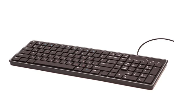 Keyboard komputer hitam diisolasi pada latar belakang putih — Stok Foto
