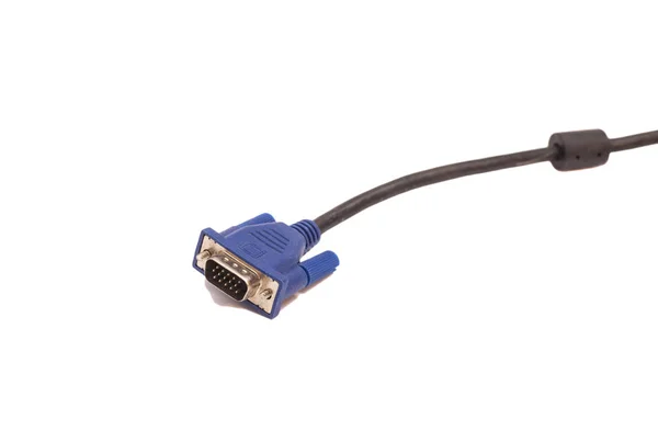Conector de cable de entrada VGA tech pc aislado sobre fondo blanco — Foto de Stock