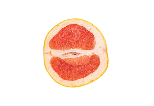 Helft van een grapefruit geïsoleerd op wit — Stockfoto