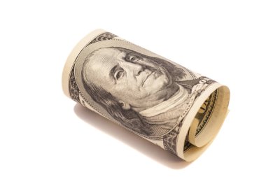  Beyaz üzerine yüz dolarlık banknotlar