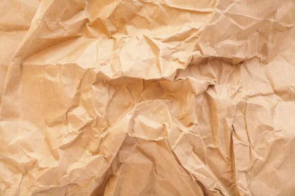 Gros plan de fond de texture de papier ridé brun — Photo