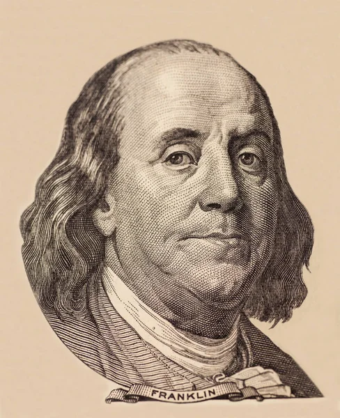 Portret van de Amerikaanse president Benjamin Franklin — Stockfoto