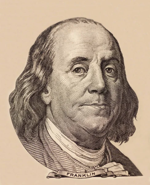 Retrato del presidente estadounidense Benjamin Franklin — Foto de Stock