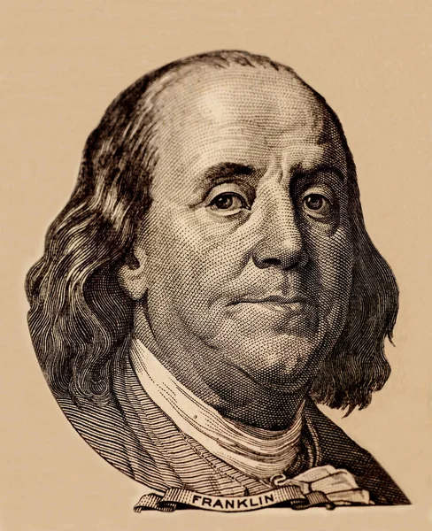 Retrato del presidente estadounidense Benjamin Franklin —  Fotos de Stock