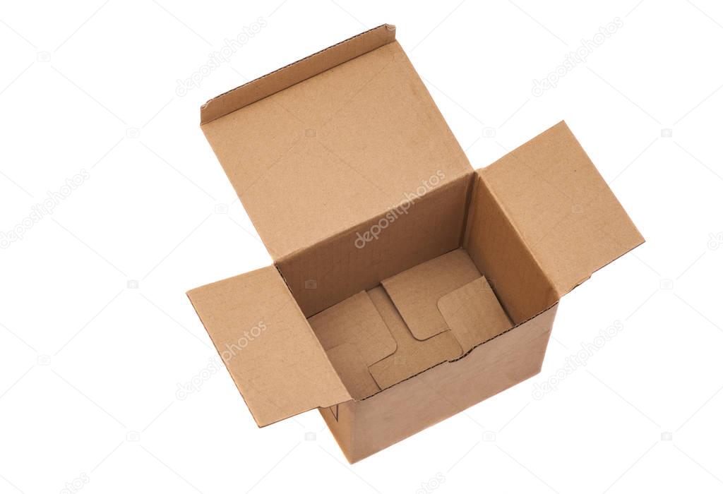Open Cardboard Box Isolated On A White Background