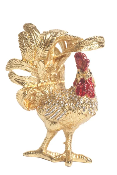 Golden rooster figure simbol tahun baru — Stok Foto