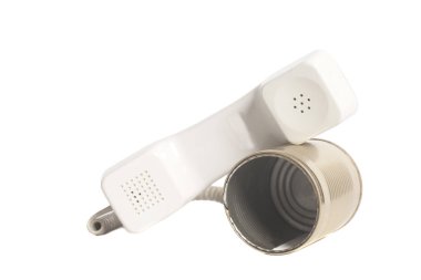 Teneke kutu telefon cep telefonu ile