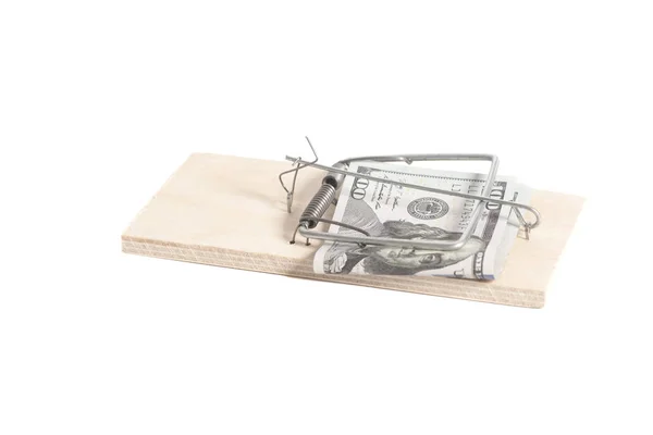 Hundred dollars in a mousetrap — Zdjęcie stockowe