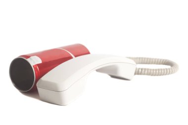 Teneke kutu telefon yakışıklı beyaz arka plan üzerinde izole ile 