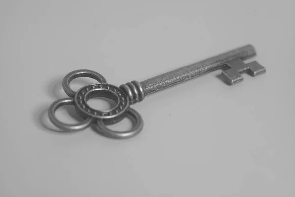 Vintage Key on a gray background — Stock Photo, Image