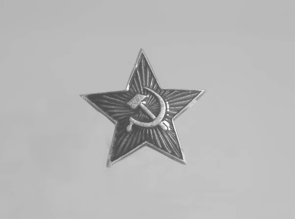 회색 배경에 소련 (ussr) 스타 — 스톡 사진