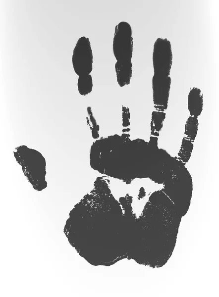 Odcisk dłoni identyfikacji danych biometrycznych atramentu — Zdjęcie stockowe