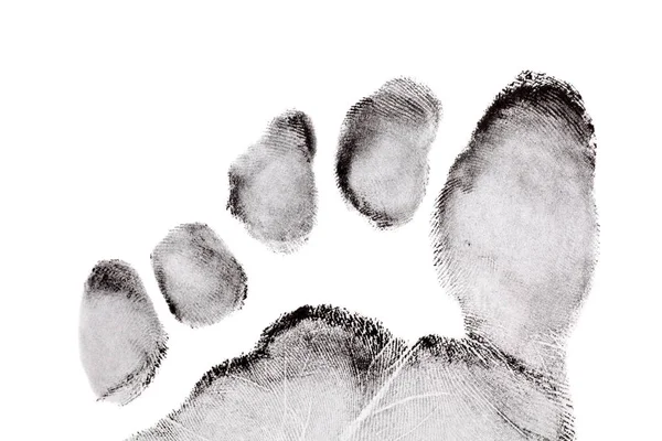 Foten finger print på vit bakgrund — Stockfoto