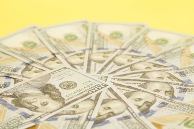 Yüz Doları bize faturaları bir daire içinde yayıldı 