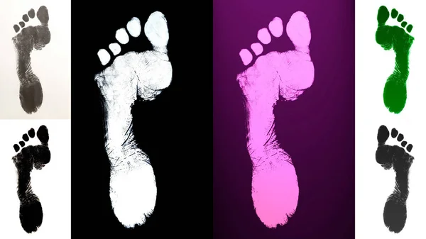 Inchiostro biometrico di identificazione impronta piede umano — Foto Stock