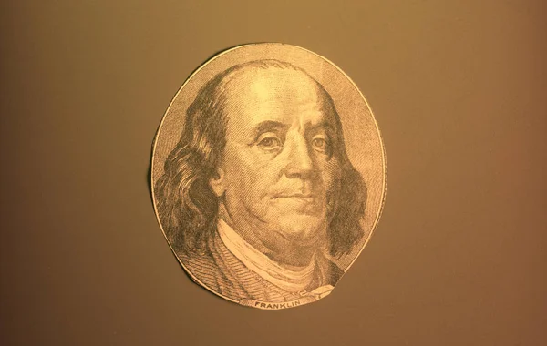Retrato do presidente dos EUA Benjamin Franklin — Fotografia de Stock