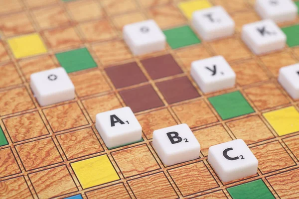 Board game with the letters and numbers