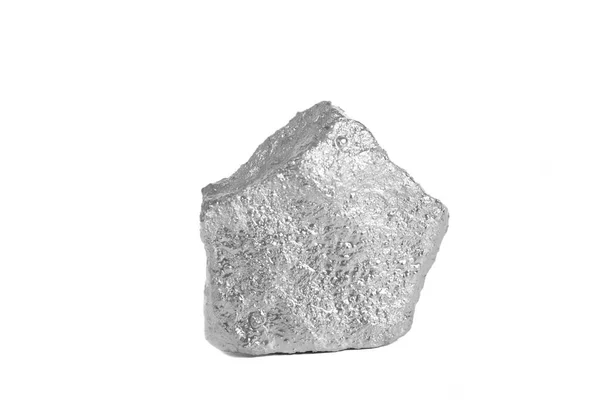 Silver nugget isolated on white background — Stock Photo, Image