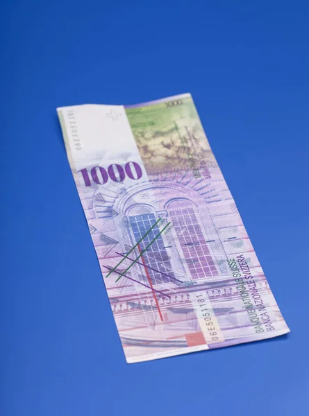 瑞士一千法郎的钞票 — 图库照片