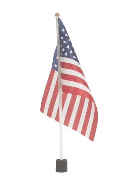 Amerikan lippu eristetty valkoinen — kuvapankkivalokuva