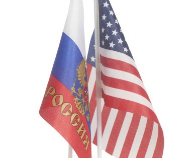 Russia and USA national flags clipart