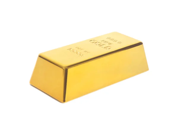 Bullion ouro isolado no fundo branco — Fotografia de Stock