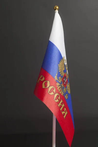 Rusya'nın amblemi ile Rus bayrağı — Stok fotoğraf