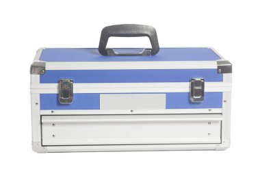 Beyaz arka plan üzerinde izole mavi araç kutusu