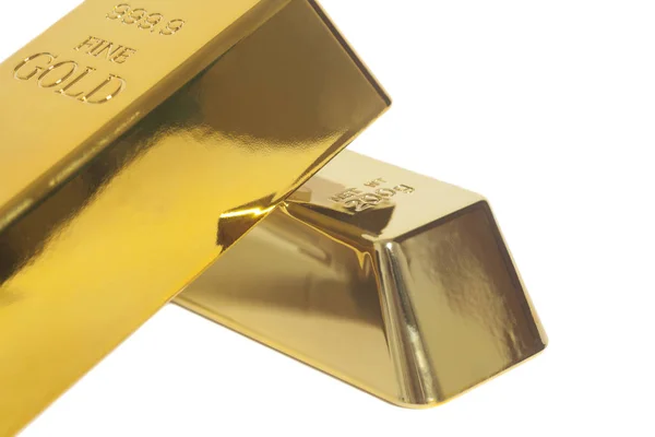Bullion ouro isolado no fundo branco — Fotografia de Stock