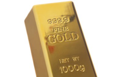 Beyaz arka plan üzerinde izole gümüş külçe