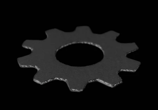 Wheel gear on black background — Stock Photo, Image