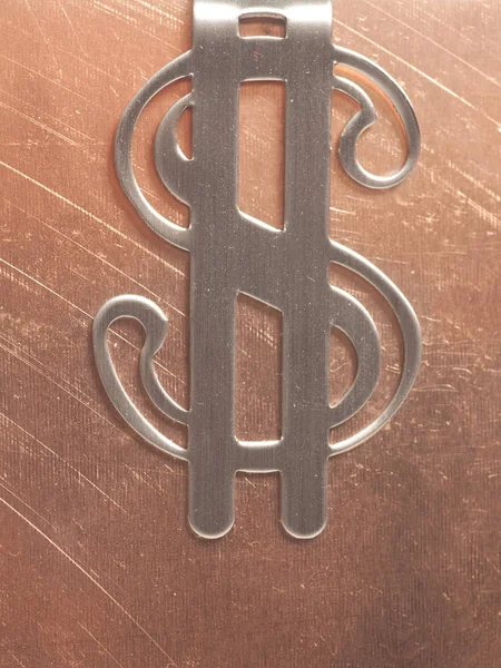 Σύμβολο δολαρίου σε μεταλλικό φόντο — Φωτογραφία Αρχείου