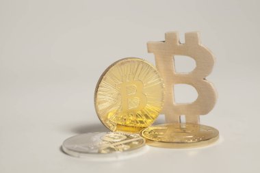 Bitcoin para son bitcoin ahşap işareti 
