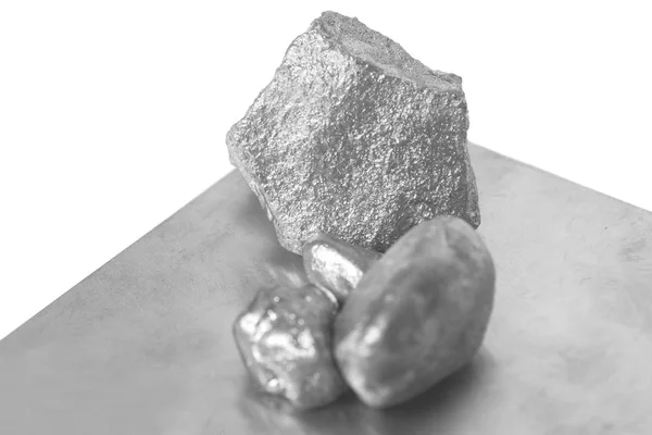 Серебряные самородки — стоковое фото