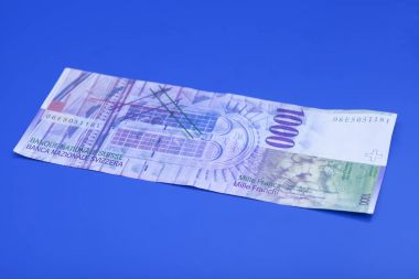 İsviçre Frangı bin notları mavi 