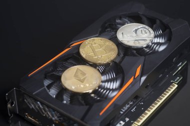 Cryptocurrency araştırma kavramı ile bitcoins ve ethereum üzerinde bir vi