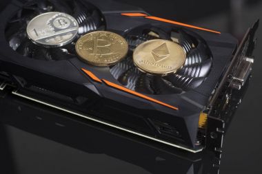 Cryptocurrency araştırma kavramı ile bitcoins ve ethereum üzerinde bir vi