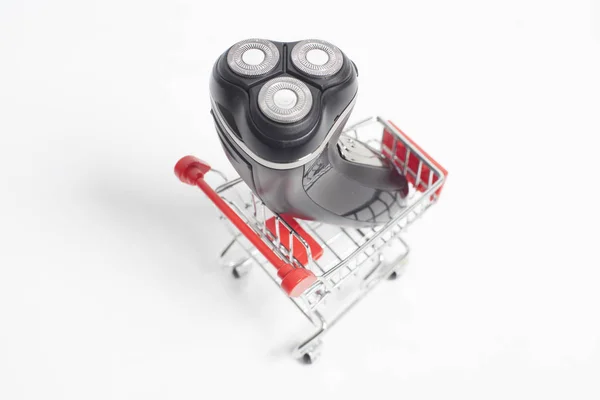 Shopping Cart wózek z golarki elektryczne maszynki do golenia — Zdjęcie stockowe