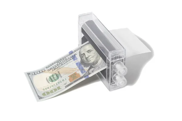 Impressora máquina de dinheiro impressão dólar falso — Fotografia de Stock