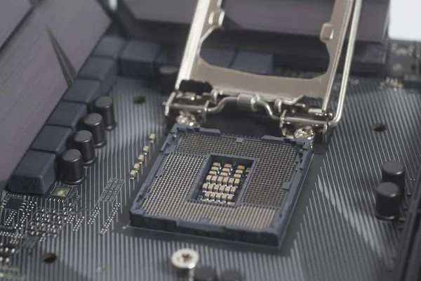 Intel Lga 1151 cpu socket op het moederbord Computer Pc — Stockfoto