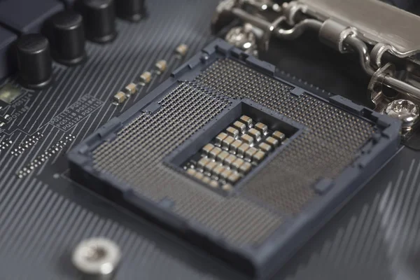 Intel Lga 1151 cpu socket op het moederbord Computer Pc — Stockfoto