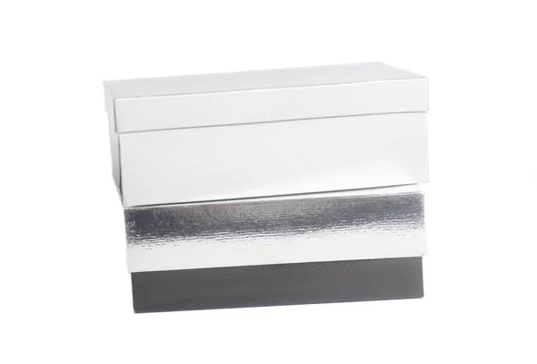 Lege grijs en zilver box containers — Stockfoto