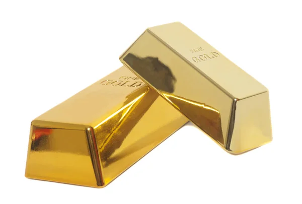 Gold bullion bars op witte achtergrond — Stockfoto