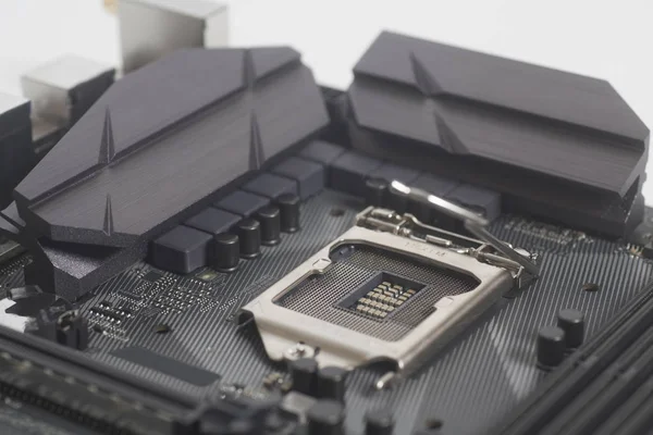 Intel LGA 1151 cpu socket on motherboard Computer PC — Stock Photo, Image