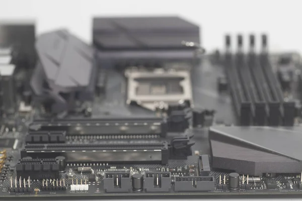 Intel LGA 1151 cpu socket on motherboard Computer PC — Stock Photo, Image