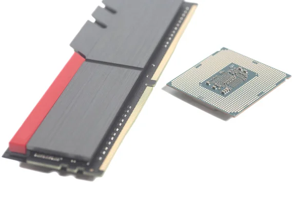 Nagy teljesítményű Ddr4 számítógép memória Kos és a központi feldolgozó — Stock Fotó