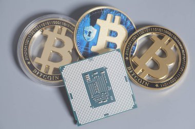Merkezi işlem birimi Cpu mikroçip Bitcoins ile 